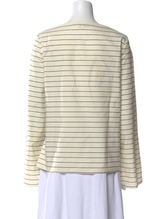 Tibi Striped Bateau Neckline Top