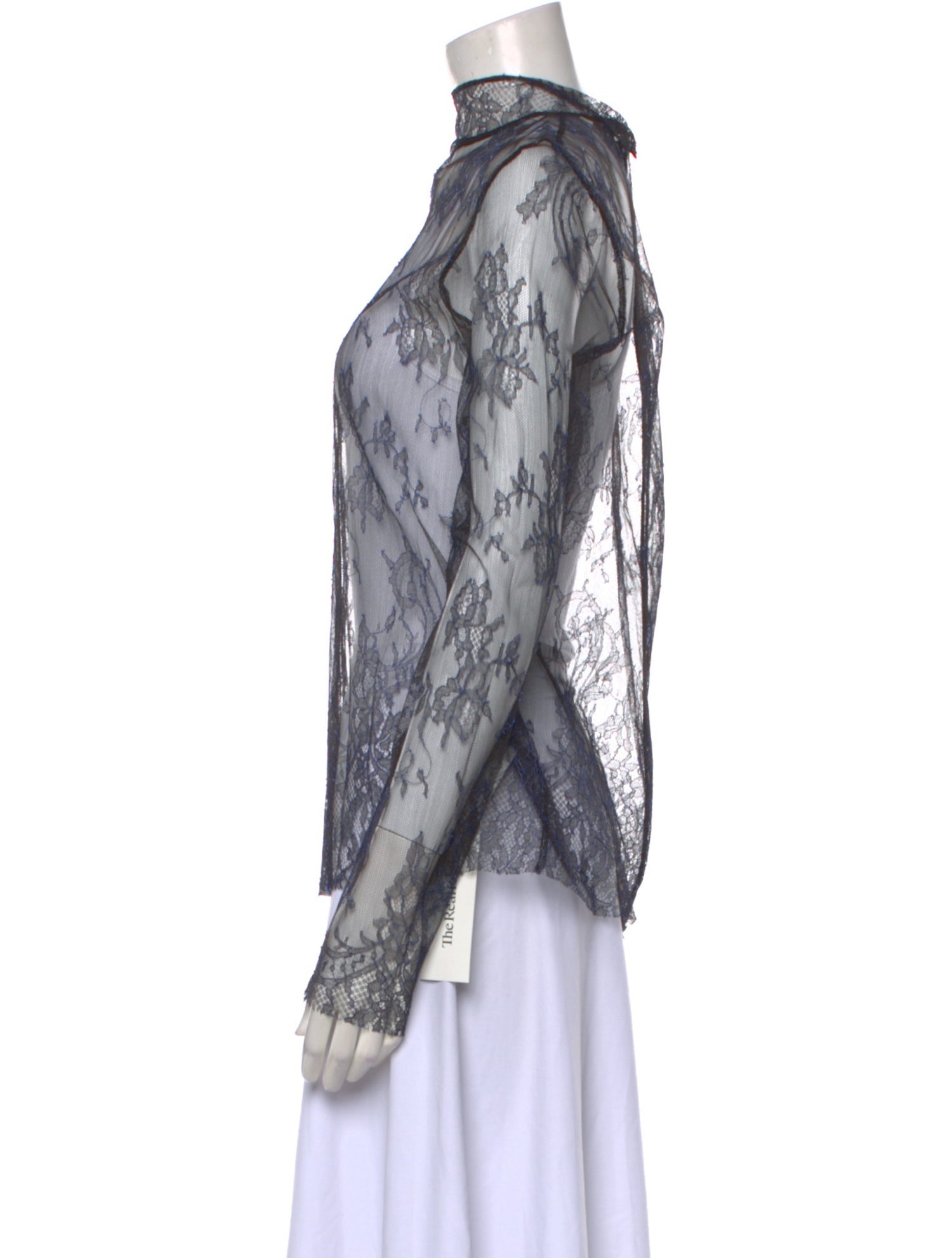 Tibi Printed Mock Neck Blouse