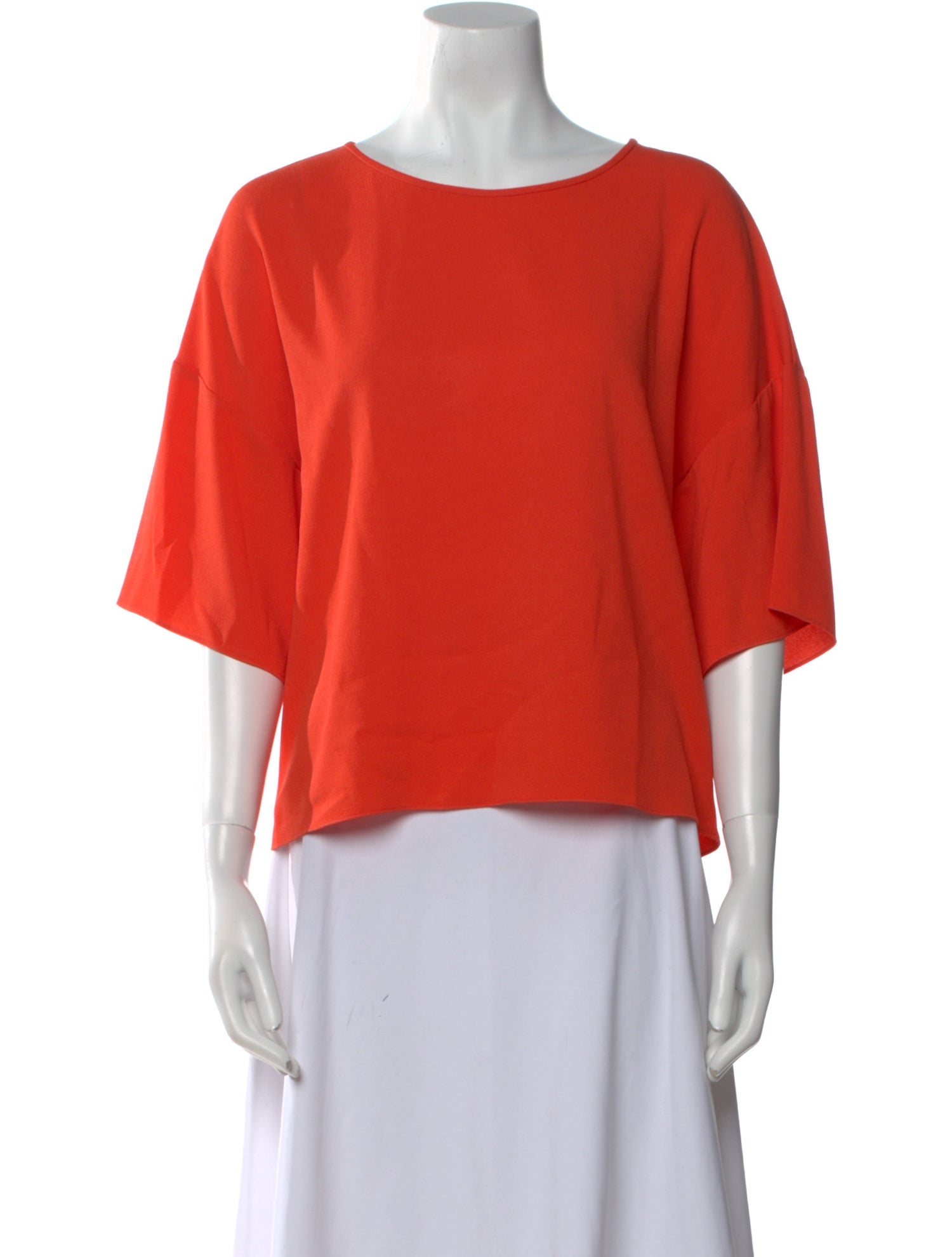 Tibi Bateau Neckline Three-Quarter Sleeve Blouse