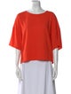 Tibi Bateau Neckline Three-Quarter Sleeve Blouse