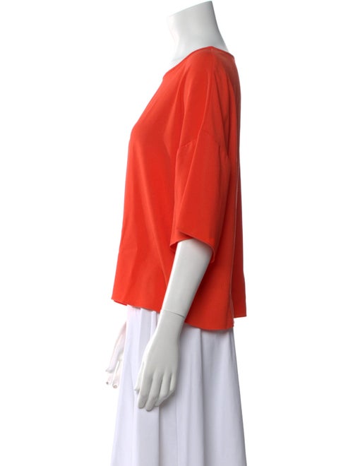 Tibi Bateau Neckline Three-Quarter Sleeve Blouse