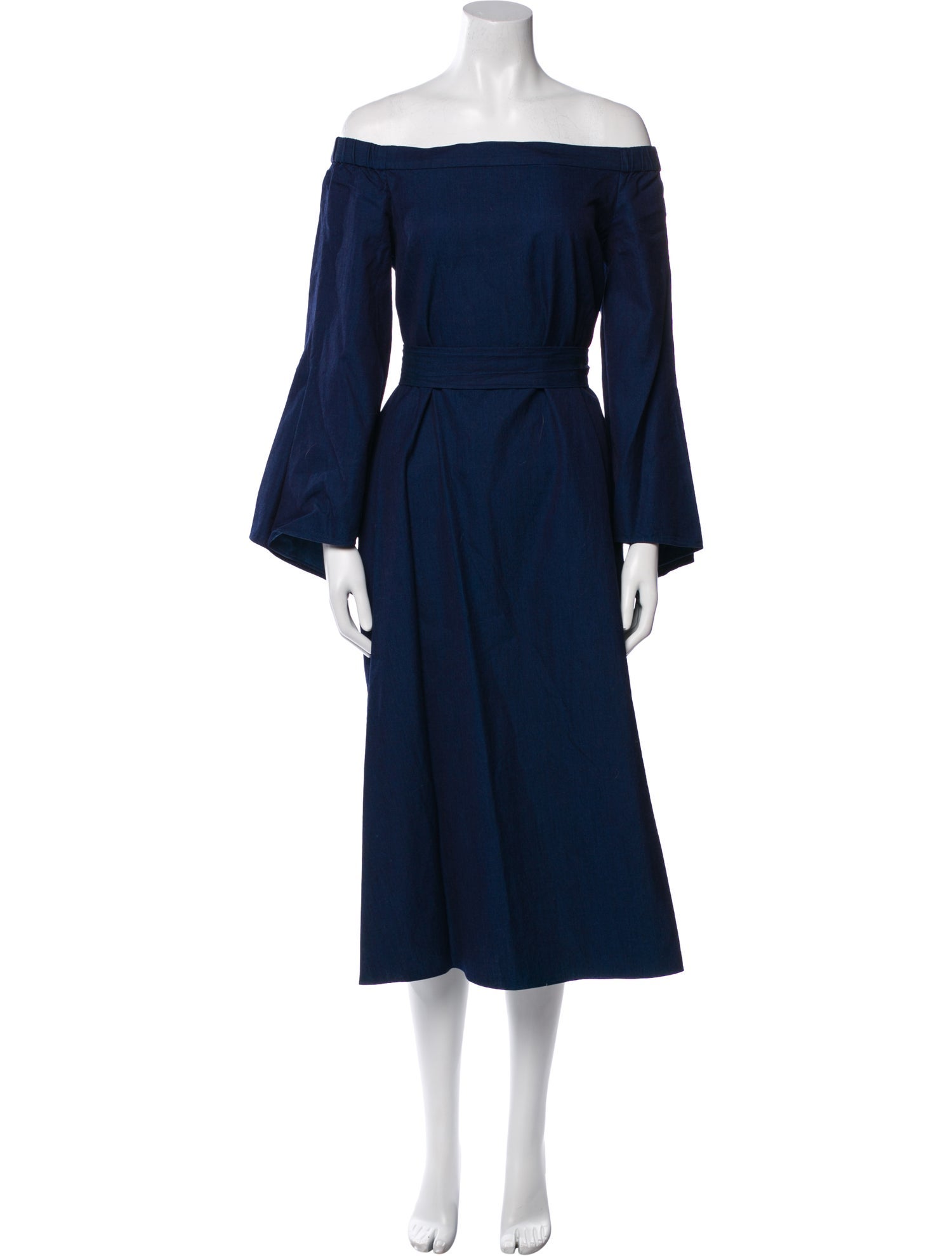 Tibi Off-The-Shoulder Midi Length Dress