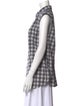 Tibi Plaid Print Short Sleeve Button-Up Top