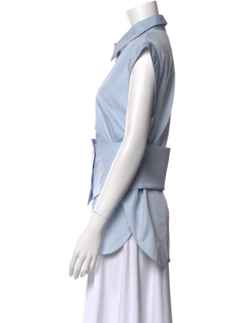 Tibi Short Sleeve Button-Up Top