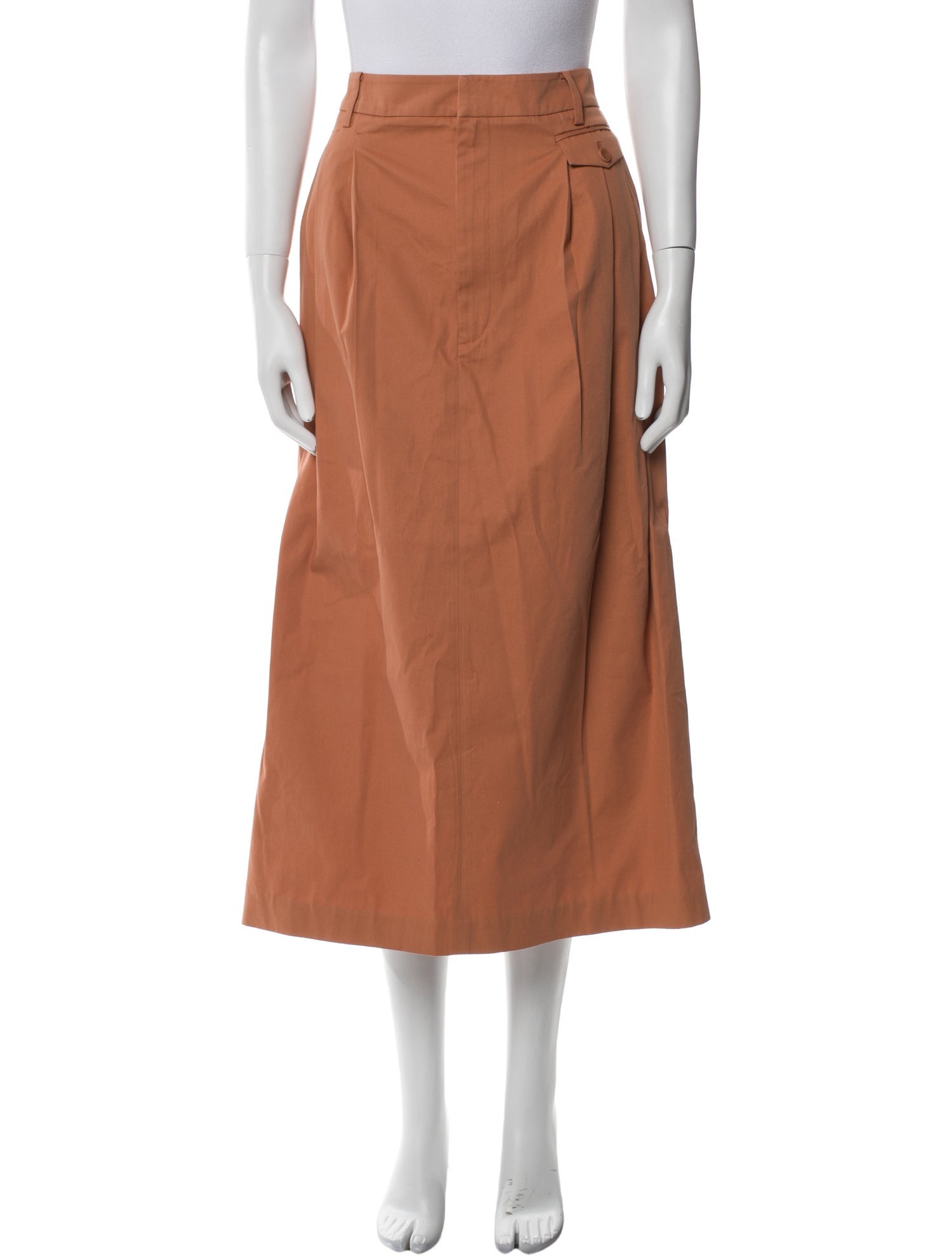 Tibi Pleated Accents Midi Length Skirt