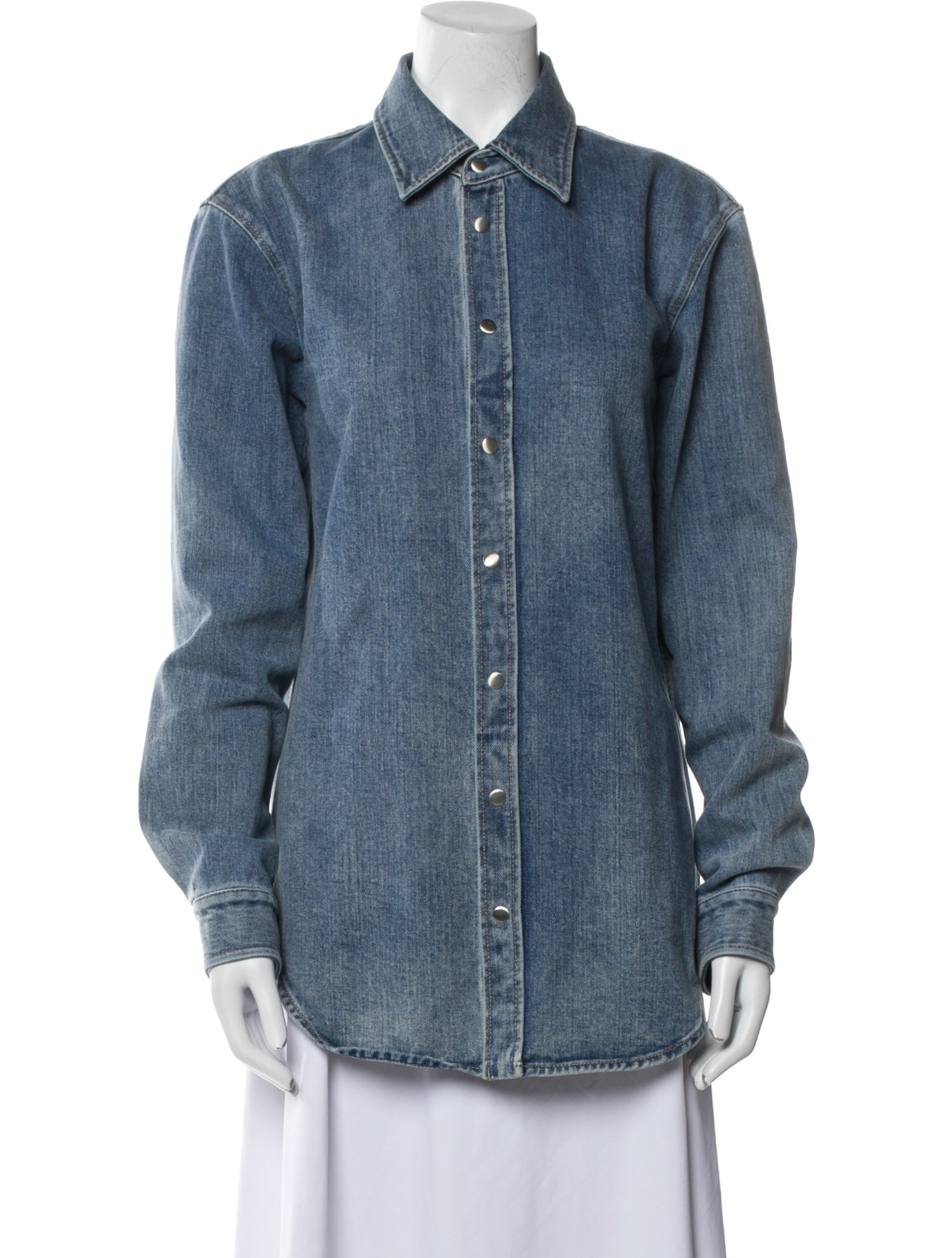 Tibi Long Sleeve Button-Up Top