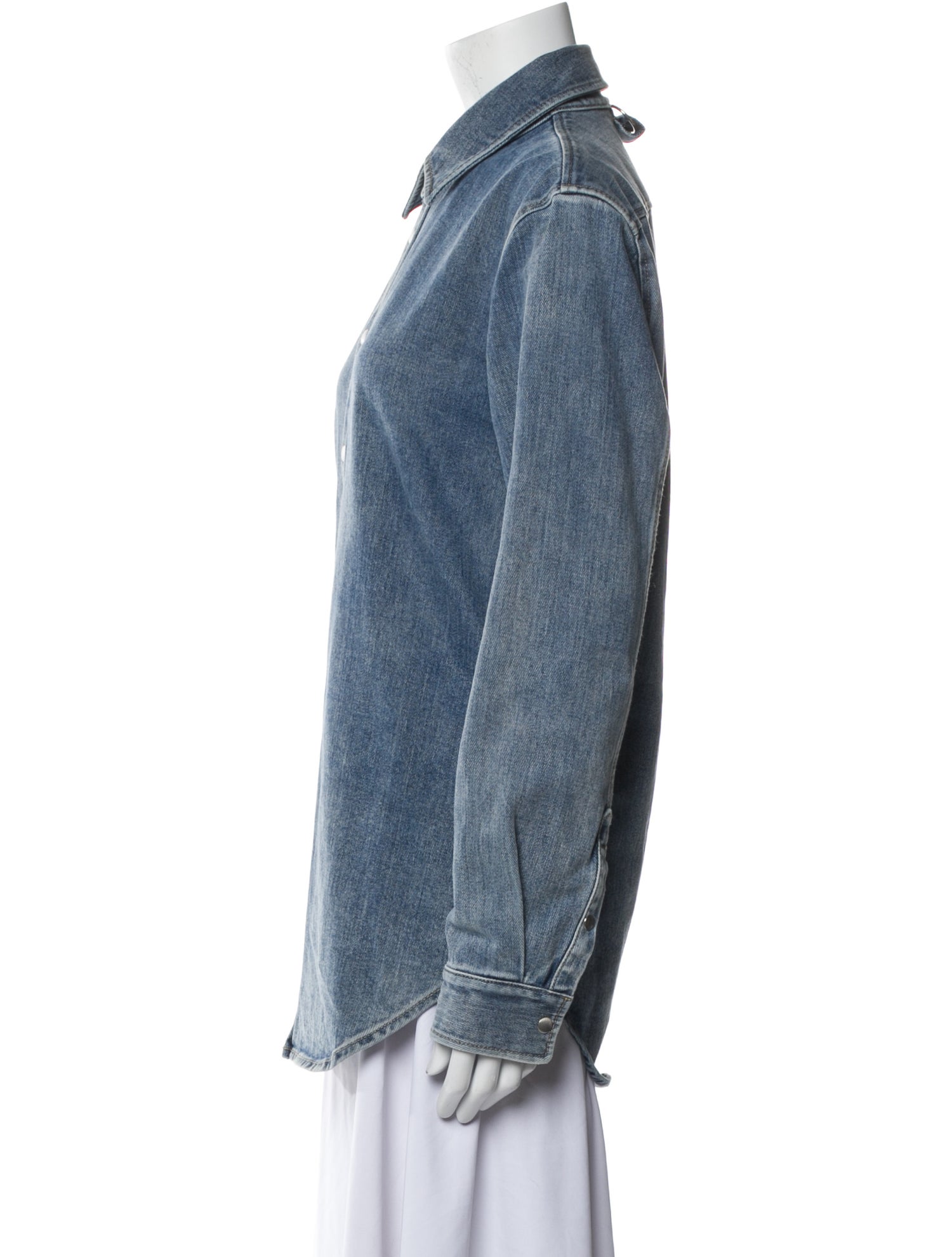 Tibi Long Sleeve Button-Up Top