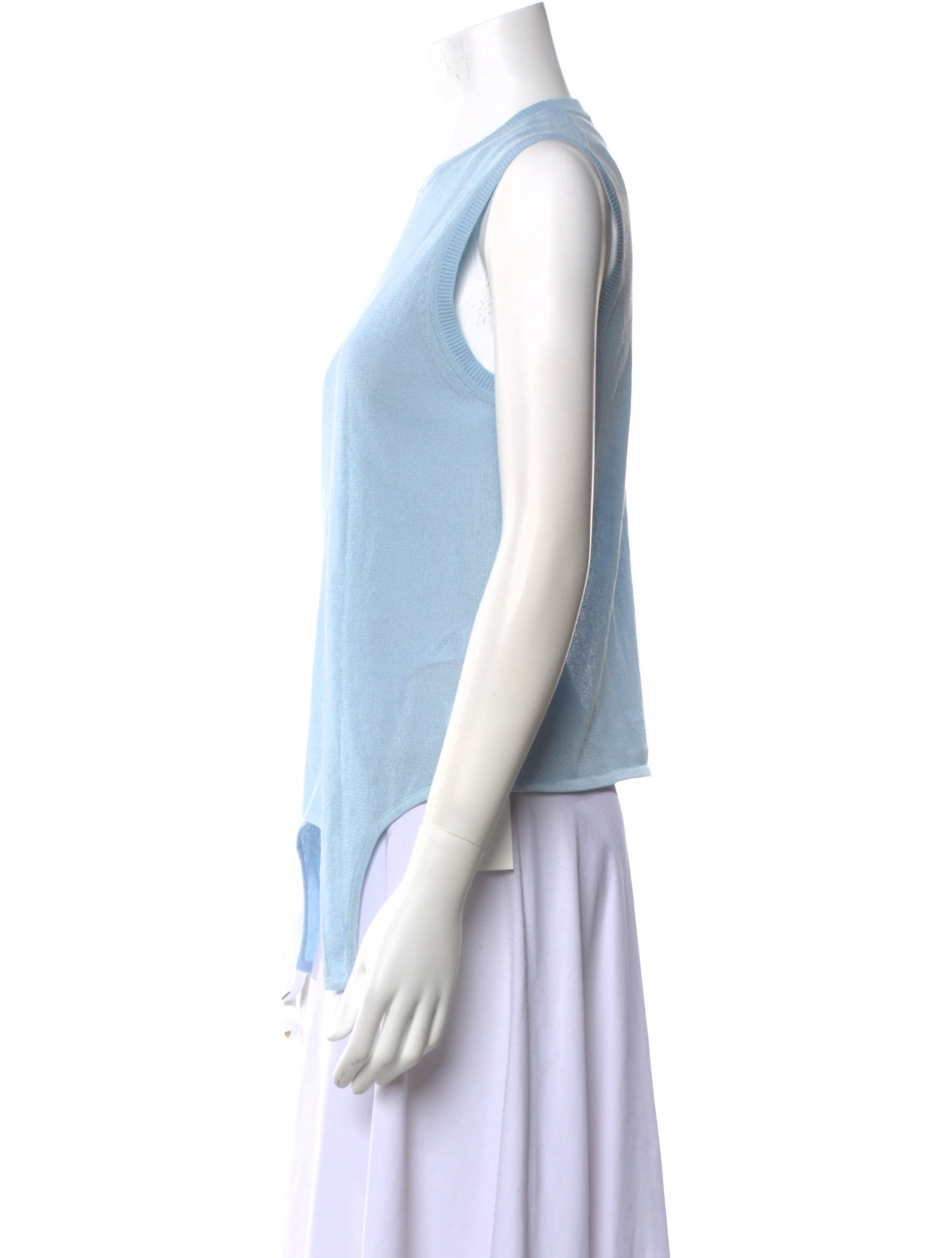 Tibi Crew Neck Sleeveless Top