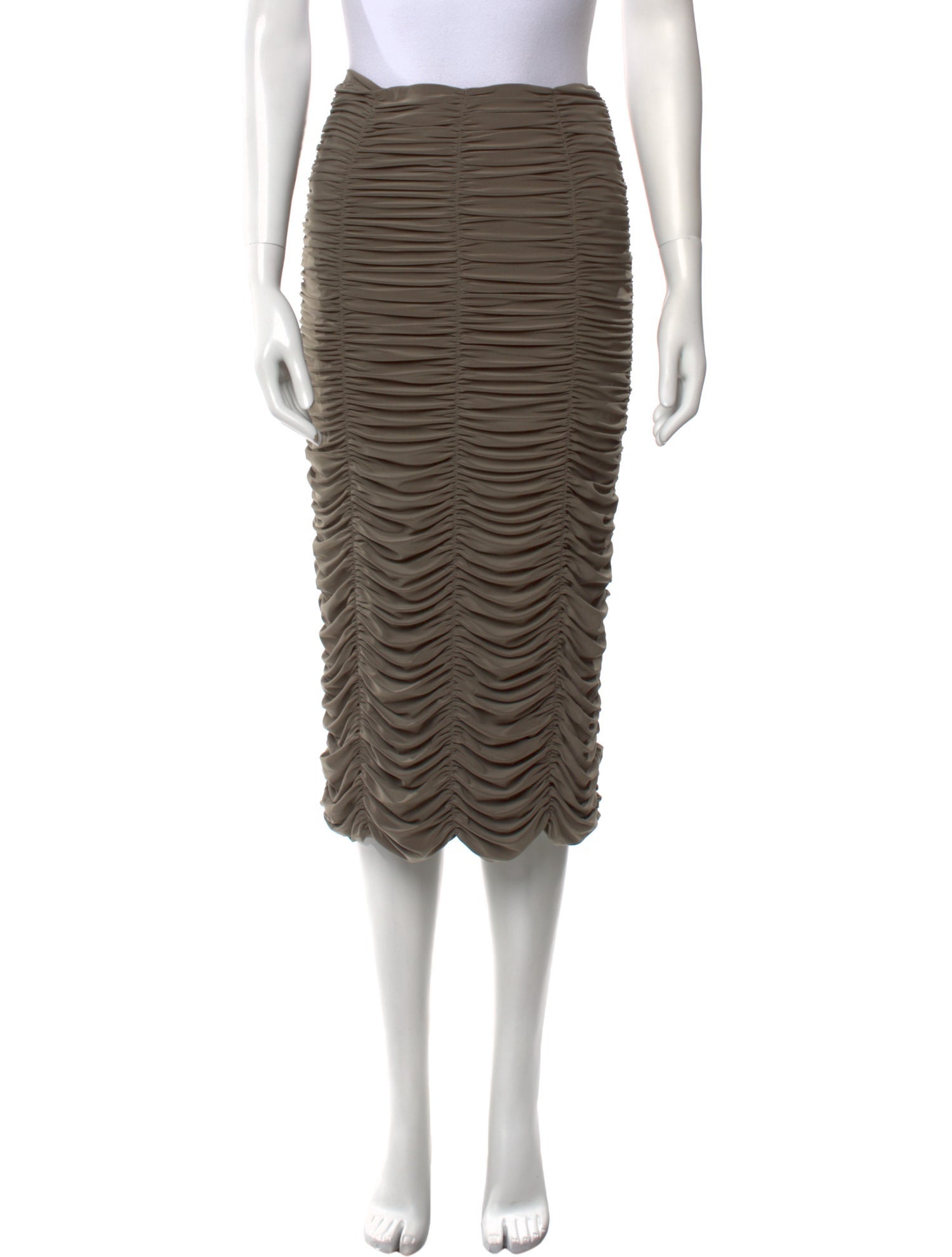 Tibi Ruffle Embellishment Knee-Length Skirt