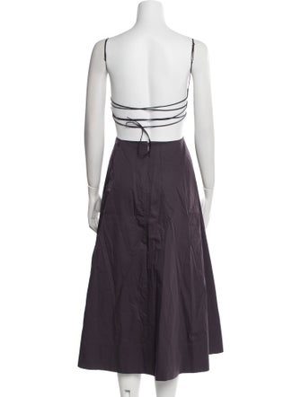 Tibi Square Neckline Midi Length Dress