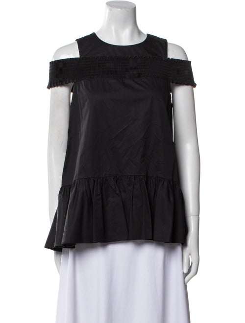 Tibi Crew Neck Short Sleeve Blouse