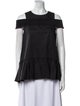 Tibi Crew Neck Short Sleeve Blouse