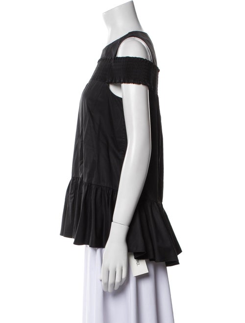 Tibi Crew Neck Short Sleeve Blouse