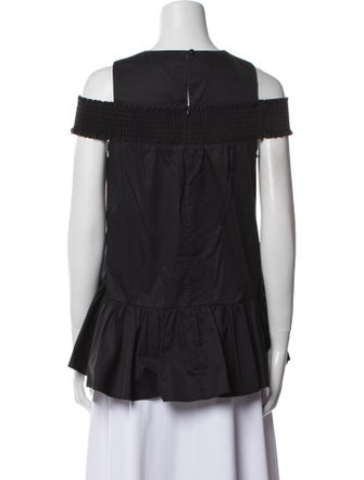 Tibi Crew Neck Short Sleeve Blouse