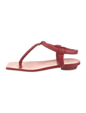 Tibi Leather T-Strap Sandals