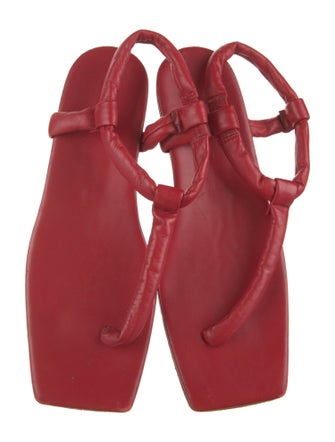 Tibi Leather T-Strap Sandals