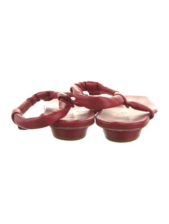 Tibi Leather T-Strap Sandals