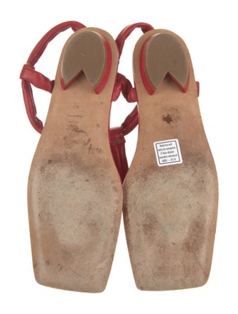 Tibi Leather T-Strap Sandals