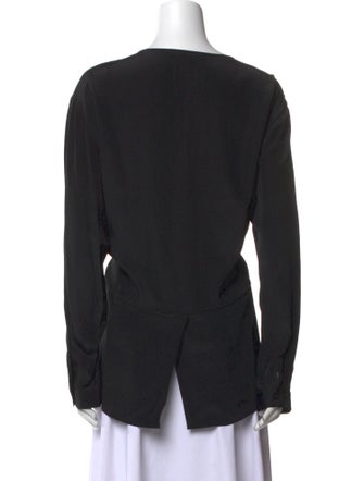 Tibi Silk Crew Neck Button-Up Top