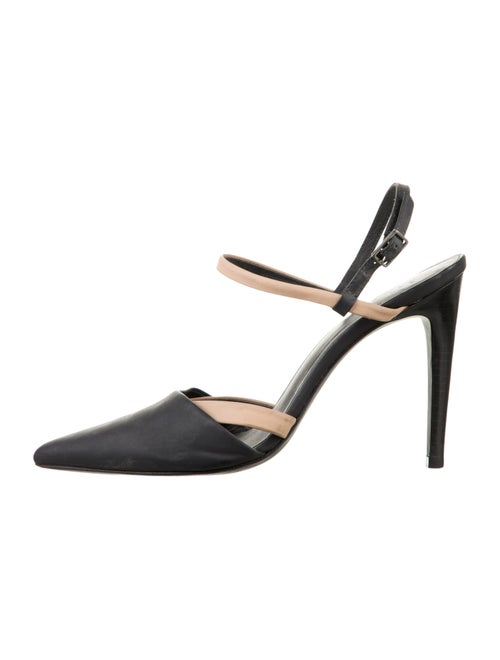 Tibi Leather Colorblock Pattern Slingback Pumps