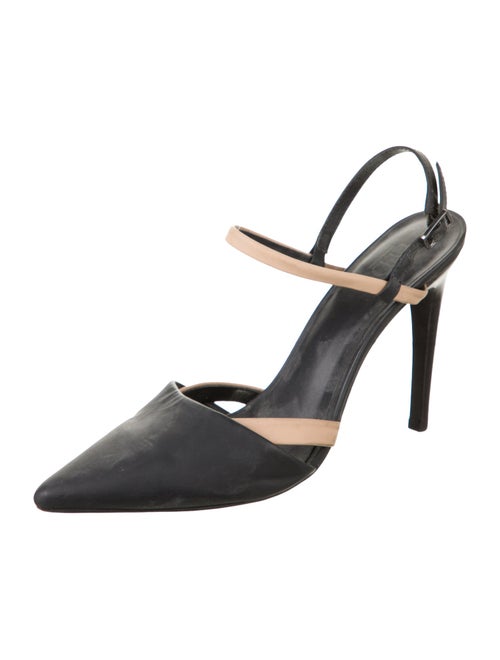 Tibi Leather Colorblock Pattern Slingback Pumps