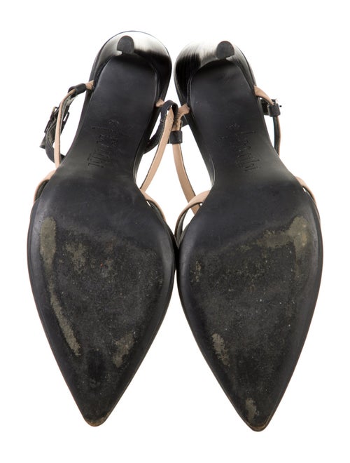 Tibi Leather Colorblock Pattern Slingback Pumps