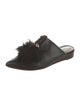 Tibi Satin Feather Trim Mules