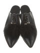 Tibi Satin Feather Trim Mules