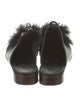 Tibi Satin Feather Trim Mules