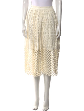 Tibi Lace Pattern Midi Length Skirt
