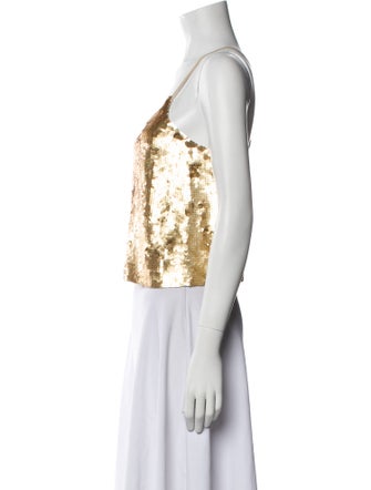 Tibi Silk Scoop Neck Crop Top