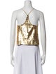 Tibi Silk Scoop Neck Crop Top