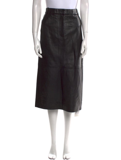 Tibi Lamb Leather Midi Length Skirt