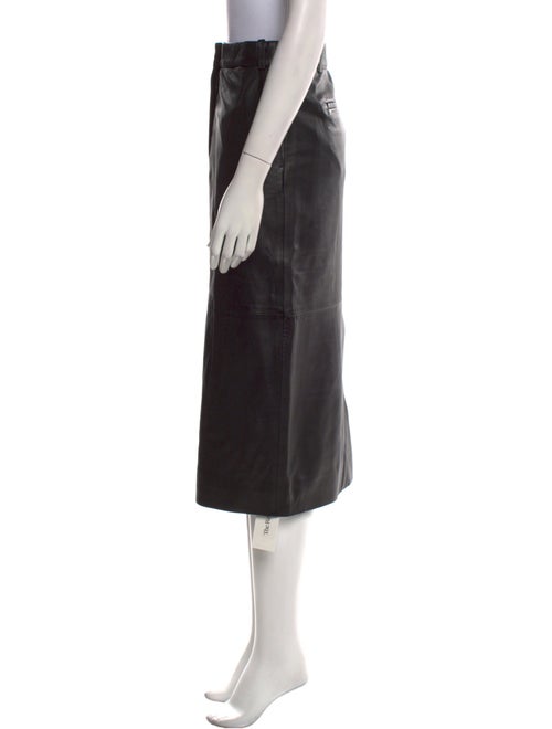 Tibi Lamb Leather Midi Length Skirt