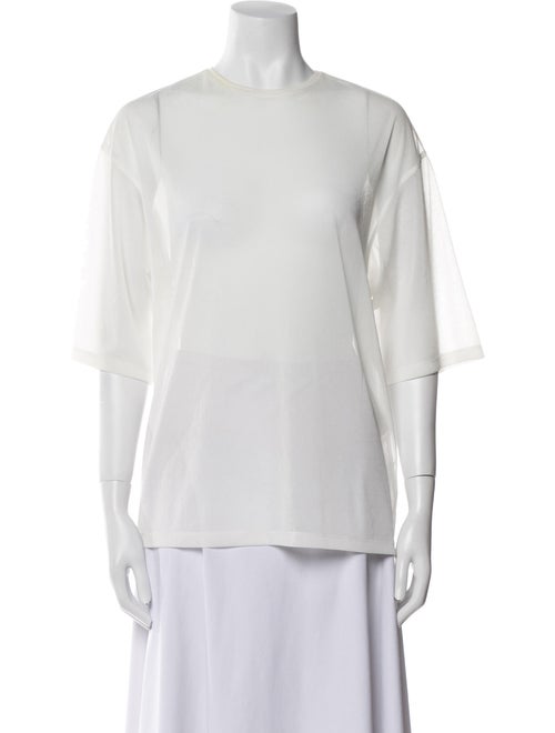 Tibi Crew Neck Three-Quarter Sleeve T-Shirt