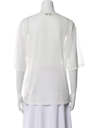 Tibi Crew Neck Three-Quarter Sleeve T-Shirt