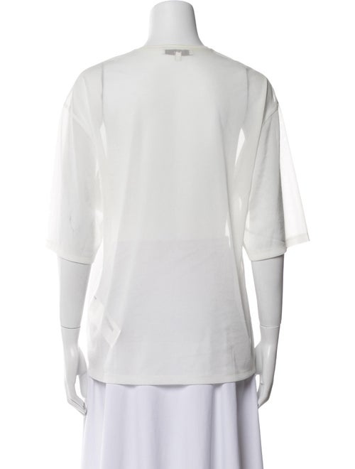 Tibi Crew Neck Three-Quarter Sleeve T-Shirt