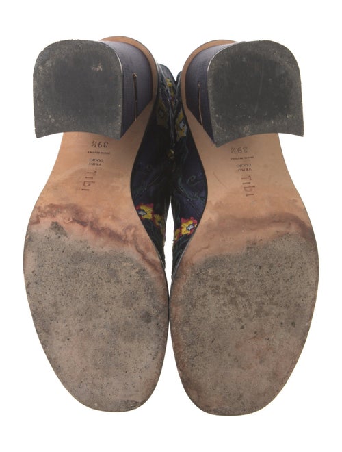 Tibi Satin Floral Print Moto Boots