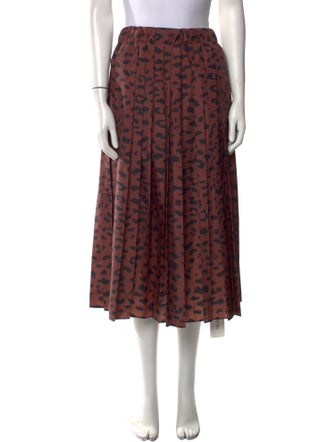 Tibi Animal Print Midi Length Skirt