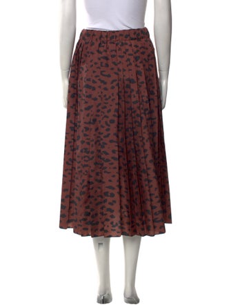 Tibi Animal Print Midi Length Skirt