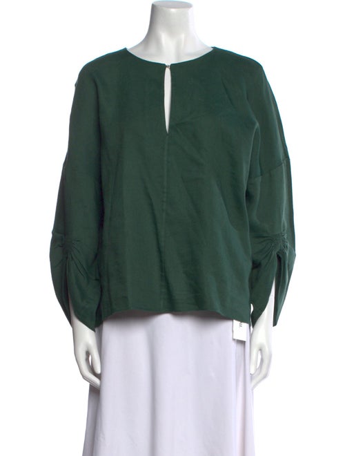 Tibi V-Neck Three-Quarter Sleeve Blouse