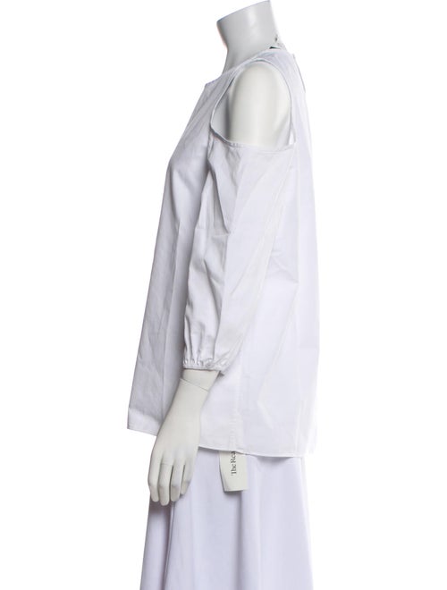 Tibi Crew Neck Three-Quarter Sleeve Blouse