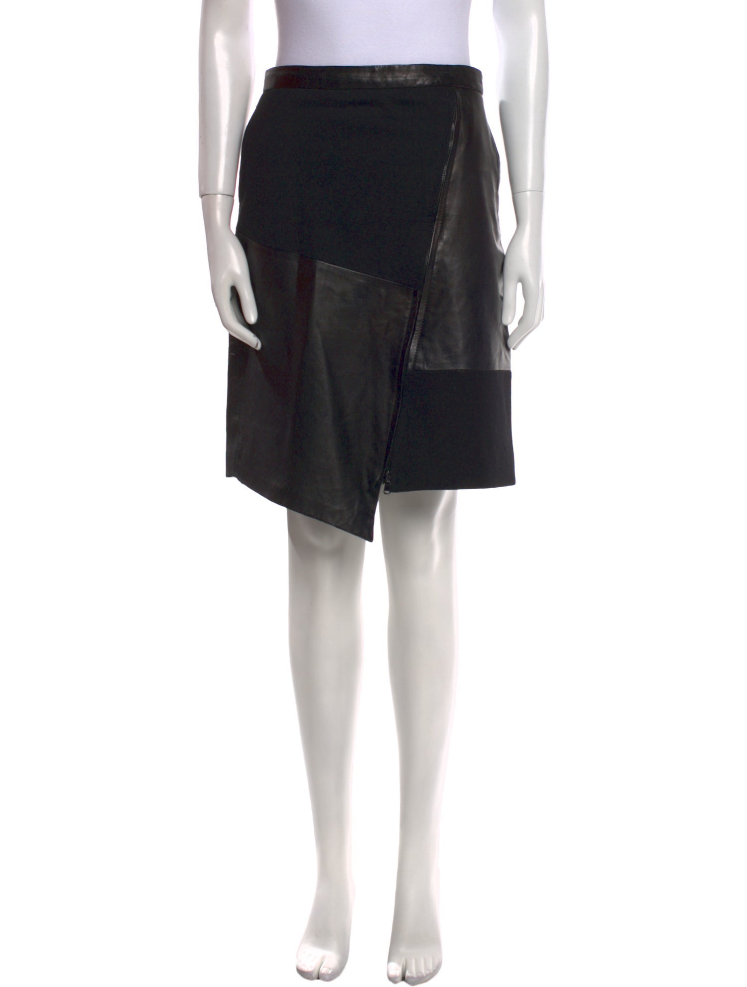 Tibi Leather Knee-Length Skirt