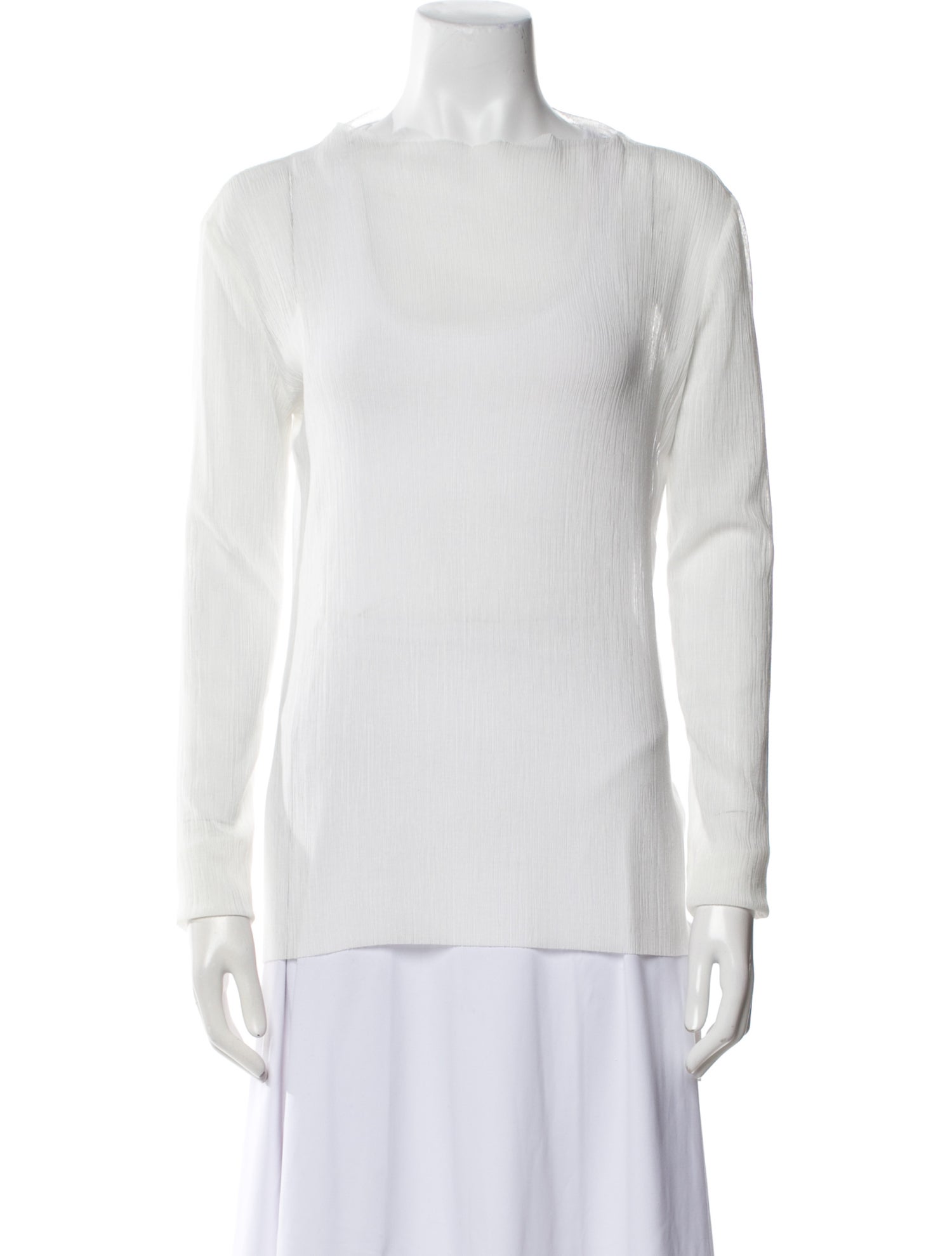 Tibi Bateau Neckline Long Sleeve Blouse
