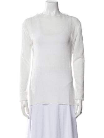 Tibi Bateau Neckline Long Sleeve Blouse
