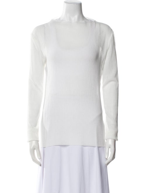 Tibi Bateau Neckline Long Sleeve Blouse