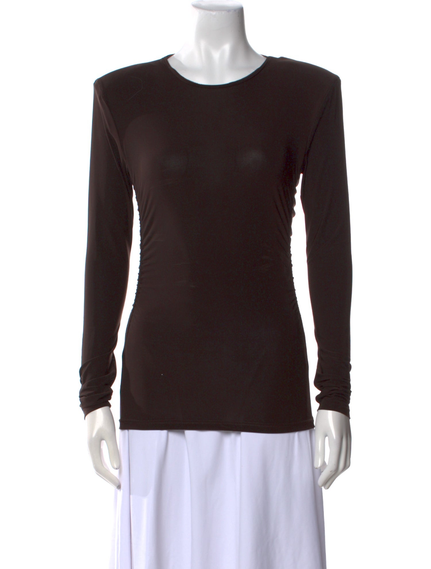 Tibi Crew Neck Long Sleeve Top