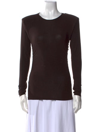 Tibi Crew Neck Long Sleeve Top