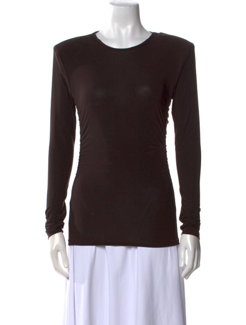 Tibi Crew Neck Long Sleeve Top