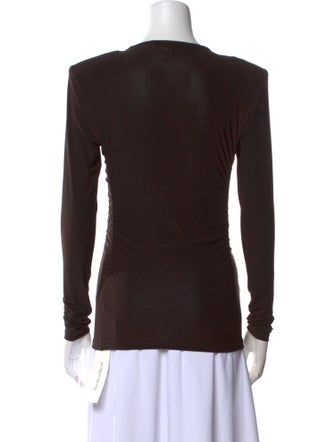 Tibi Crew Neck Long Sleeve Top